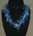 Blue focal fiber necklace